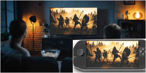 便携式游戏机连接到支持 HDMI 技术的